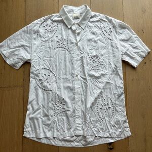 isabel marant eyelet white top blouse shirt